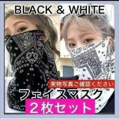 ⭐️2枚セット⭐️フェイスカバー　フェイスマスク ネックカバー UV バイク 白黒のサムネイル