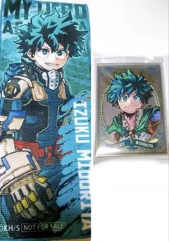 ヒロアカ 緑谷出久 ジャンフェス パブミラー風アクリルステッカー 特典 タオル