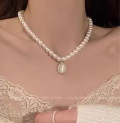 ホワイトパール ネックレス　チョーカー