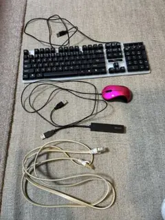 키보드 마우스 USB 허브 LAN 케이블 세트 본체
