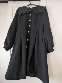 【axes】フリル付き襟 ブラックロングコートのサムネイル