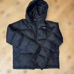 FILA ブラック ダウンジャケット フード付き