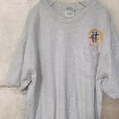 Hanes BEEFY-T 古着 USA XL グレー 刺繍 オーバーサイズ