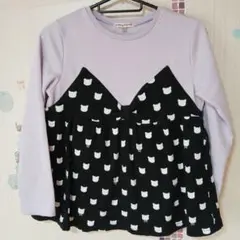 any FAM 猫柄裏起毛 長袖カットソー 150