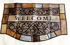 《新品・未使用品》 レトロ調WELCOME マット 室内用玄関マット