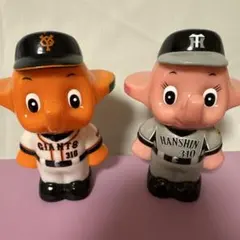 サトちゃん サトコちゃん 阪神タイガース 貯金箱　非売品　レトロ　激レア　特大 サトちゃん サトコちゃん 阪神タイガース 貯金箱 非売品 レトロ 激レア