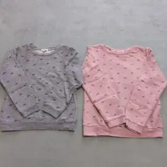 Seraph リボン柄裏起毛トレーナー 2枚セット サイズ120＆130