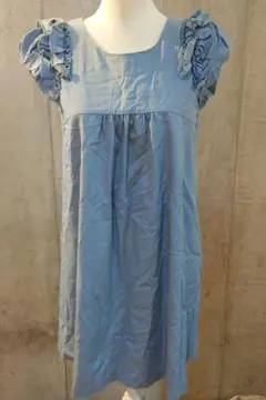 【シュープリームララ】フリル付きノースリーブシャツワンピース