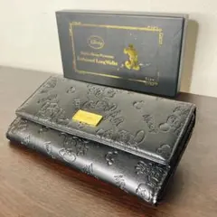 ミッキーマウス 型押し ロングウォレット ブラック 箱付き 未使用