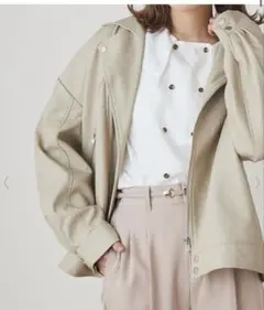 continuer de NICE CLAUP 合皮ライダースビッグジャケット