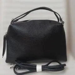 3183【未使用】ジャンニキャリーニ　レザー　アリファ　M　ブラック