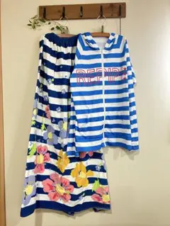 【美品／廃盤】repipi armario ラッシュガード 水色ボーダー 希少