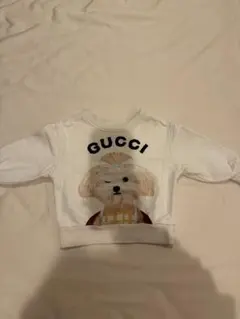 GUCCI 犬刺繍 ホワイトトレーナー