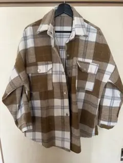 チェック柄オーバーサイズシャツジャッケット