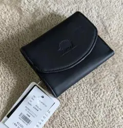 /スカンジナビアンフォレスト がま口財布 小銭入れ ブラック 黒 三つ折