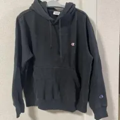 Champion ブラック フード付きパーカー