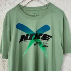 HS12 ナイキ デカロゴ 半袖Tシャツ ドライフィット モスグリーン XL
