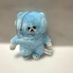 顔がギュッとしたくまのぬいぐるみ ブルークマ　マスコット
