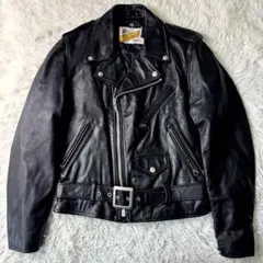 美品/希少✨schott ライダースジャケット　ダブル　黒　本革　618F 36