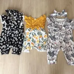 女児　ベビー ロンパース 3点セット 68cm