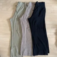 UNIQLO ウォッシャブルニットリブパンツ３本セット