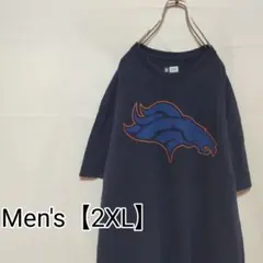 リーボック NFLデンバーブロンコス Tシャツ 2XL ネイビー 紺色 古着 