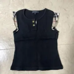 BURBERRY 100cm タンクトップ ノースリーブ ブラック チェック