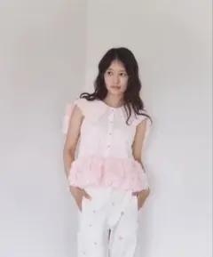muguet: rose sailor peplum blouse (PINK)のサムネイル