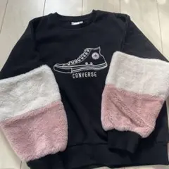 袖ファー　裏起毛スウェット