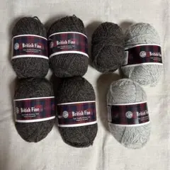 パピーブリティッシュファイン British Fine 毛糸 茶 グレーまとめて