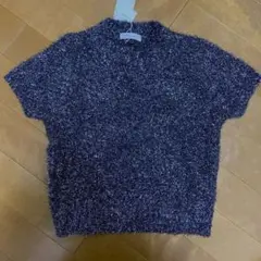 新品未使用タグ付きmocoa’s 半袖ニットブラックラメトップス
