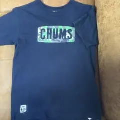 CHUMS 半袖Tシャツ ネイビー カモフラロゴ