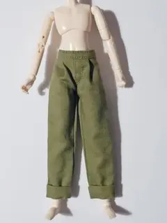 値下げ)1/6ドール リカちゃん ネオブライス オビツロールアップパンツ カーキ