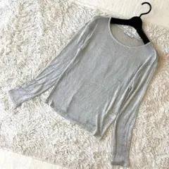 ⭐️ZARA ザラ メタリック ラメシアーニット 長袖カットソー シルバー S