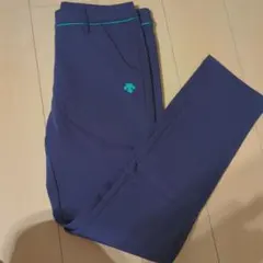 デサント　ゴルフウェア　ロングパンツ　裏起毛　パープルブルー