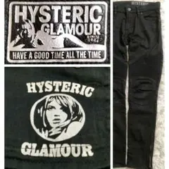 HYSTERIC GLAMOUR ブラック スキニー リブデザイン デニム 黒