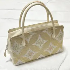 極美品 利休バッグ ハンドバッグ 和装 着物 浴衣 パナマ ベージュ かぶせ 衿秀 公式 バッグ 和装 着物 ばっぐ bag 利休 夏 パナマ 網目