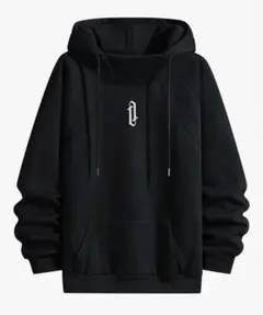 パーカー L メンズ タートルネック フード付き スエット 裏起毛 ブラック