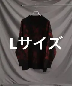 【welise/ウェライズ】モヘアタッチアブストラクトワイドスリーブクルーニット