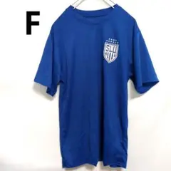 半袖　ロゴ付き　青　ブルー　Tシャツ　 F　海外　US古着
