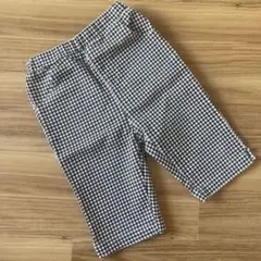 プティマイン ギンガムチェック ハーフパンツ ハートポケット 7分丈 パンツ