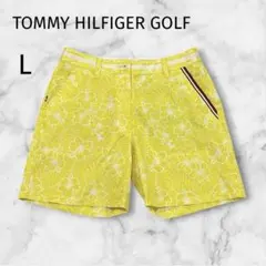 トミーヒルフィガーゴルフ　ハーフパンツ　イエロー　総柄　花柄　フラワー柄　Lのサムネイル