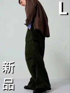 ★ 新品 ★ GU スーパーワイドカーゴパンツ ブラック L