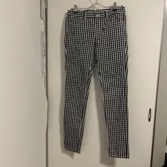 MACPHEE 36 ギンガムチェック スキニーパンツ ブラックホワイト