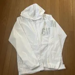 ホワイト フード付き ウィンドブレーカー