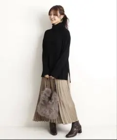 美品⭐︎ SLOBE IENA ワイドリブタートルプルオーバー　ブラック　黒