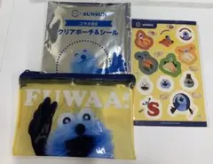 スシロー×パペットスンスンコラボ クリアポーチ&シール付き