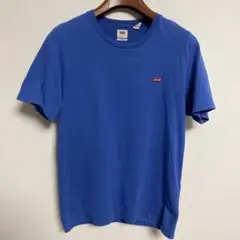 Levi's リーバイス 青 ワンポイント刺繍ロゴ Tシャツ S