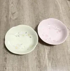 타치요시 일식기 꽃무늬 중화 2장 세트 핑크 옐로우 벚꽃 데이지