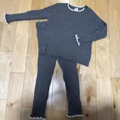H&M キッズ リブニット セットアップ グレー 104cm